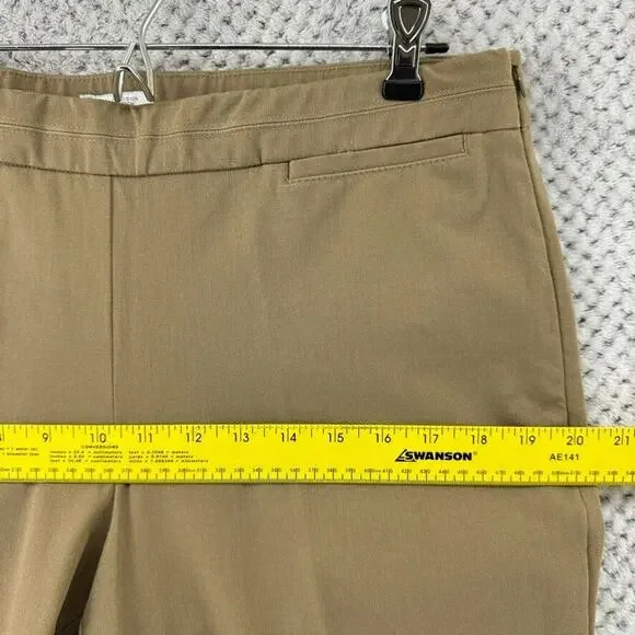 J Jill Pants Women 14 Khaki Beige Tobacco Precision Stretch Mid Rise Stretch New - Picture 13 of 15